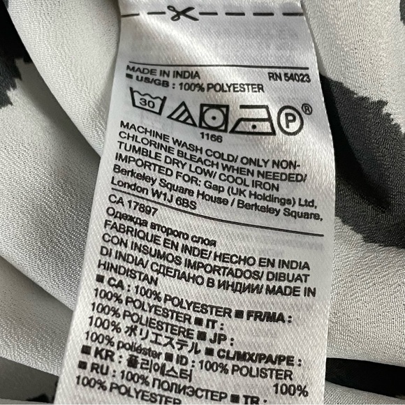 Banana Republic Women's XL Dillon Shirt White Gray Button Front Semi Sheer E277 - Picture 9 of 10